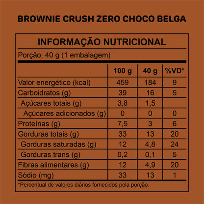 Crush Zero Chocolate Belga 40g (8un)
